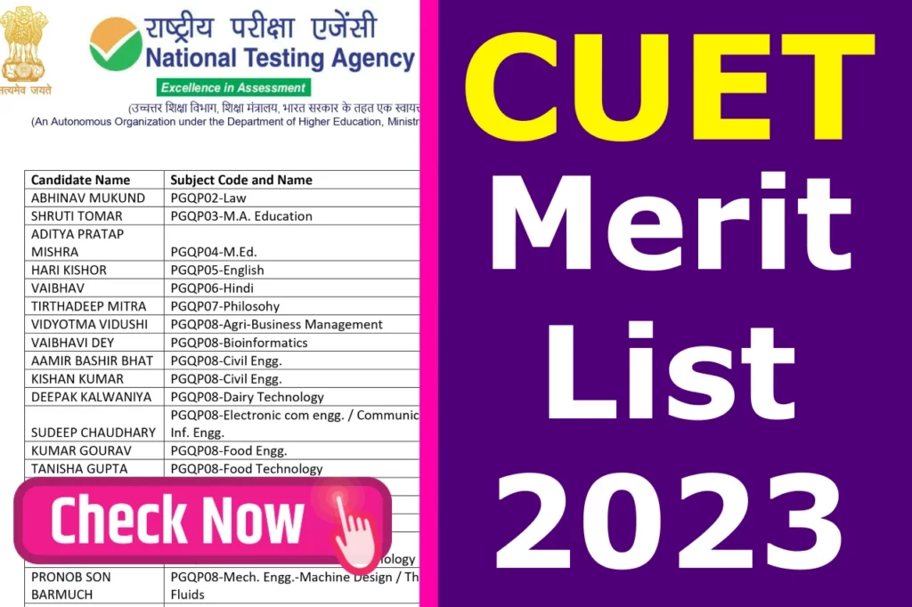 CUET Merit List 2023