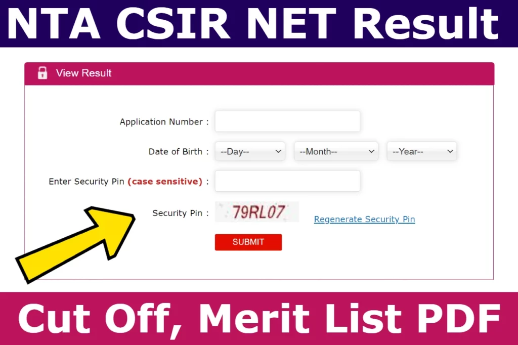 NTA CSIR NET Result 2023