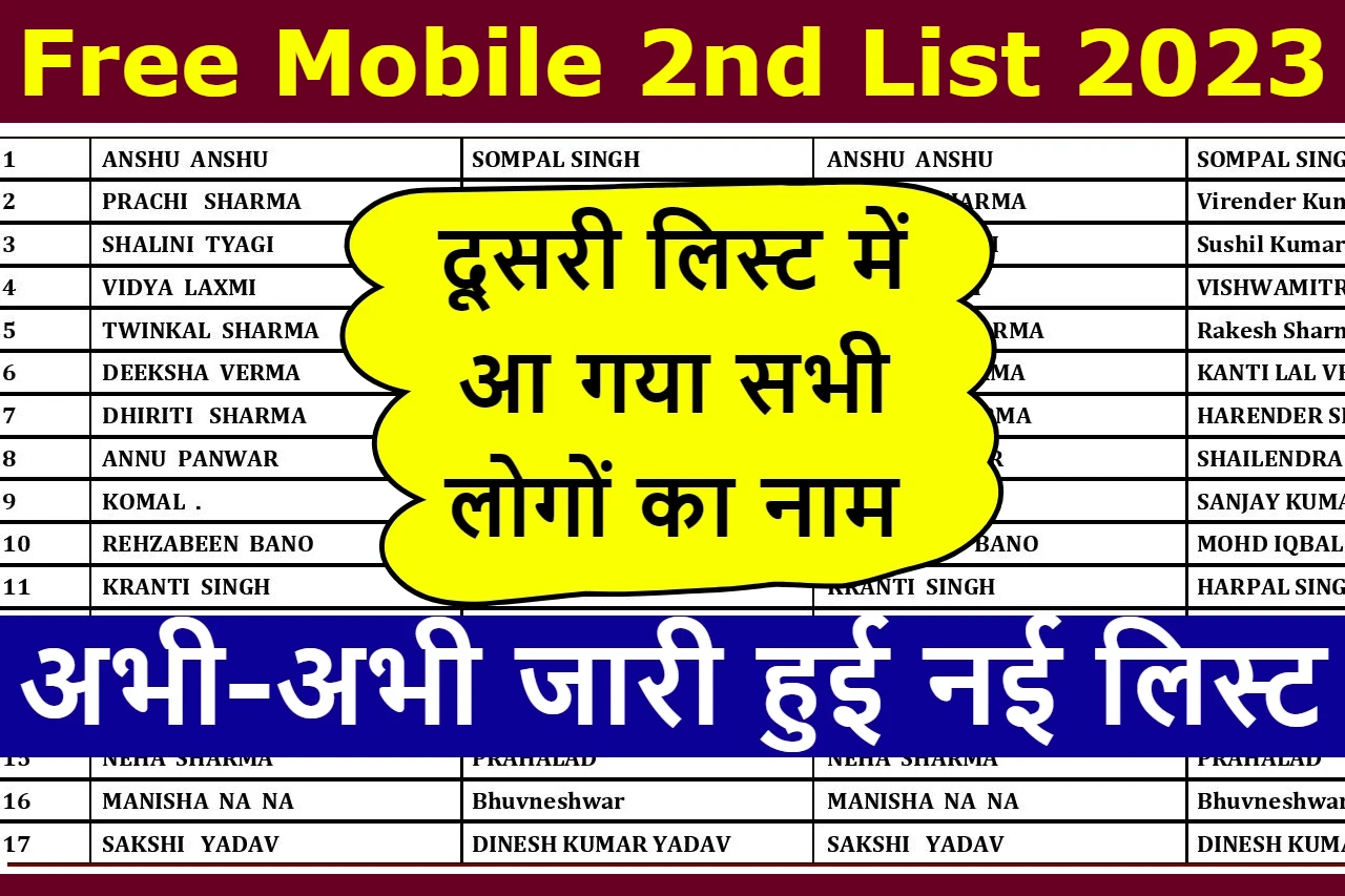 Free Mobile 2nd List