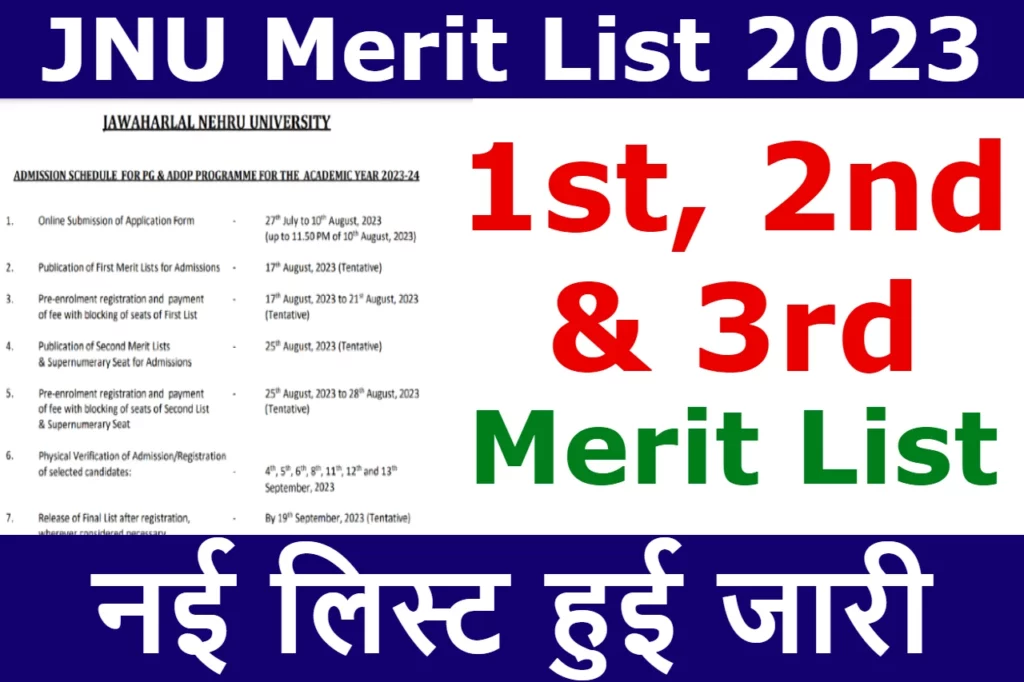 JNU 1st Merit List 2023