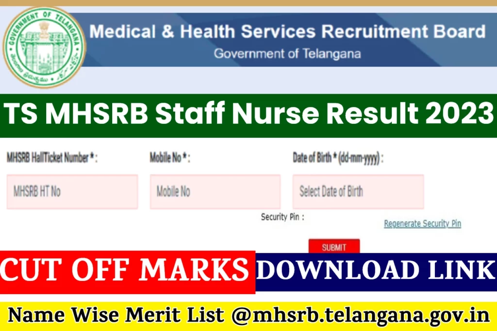 TS MHSRB Staff Nurse Result