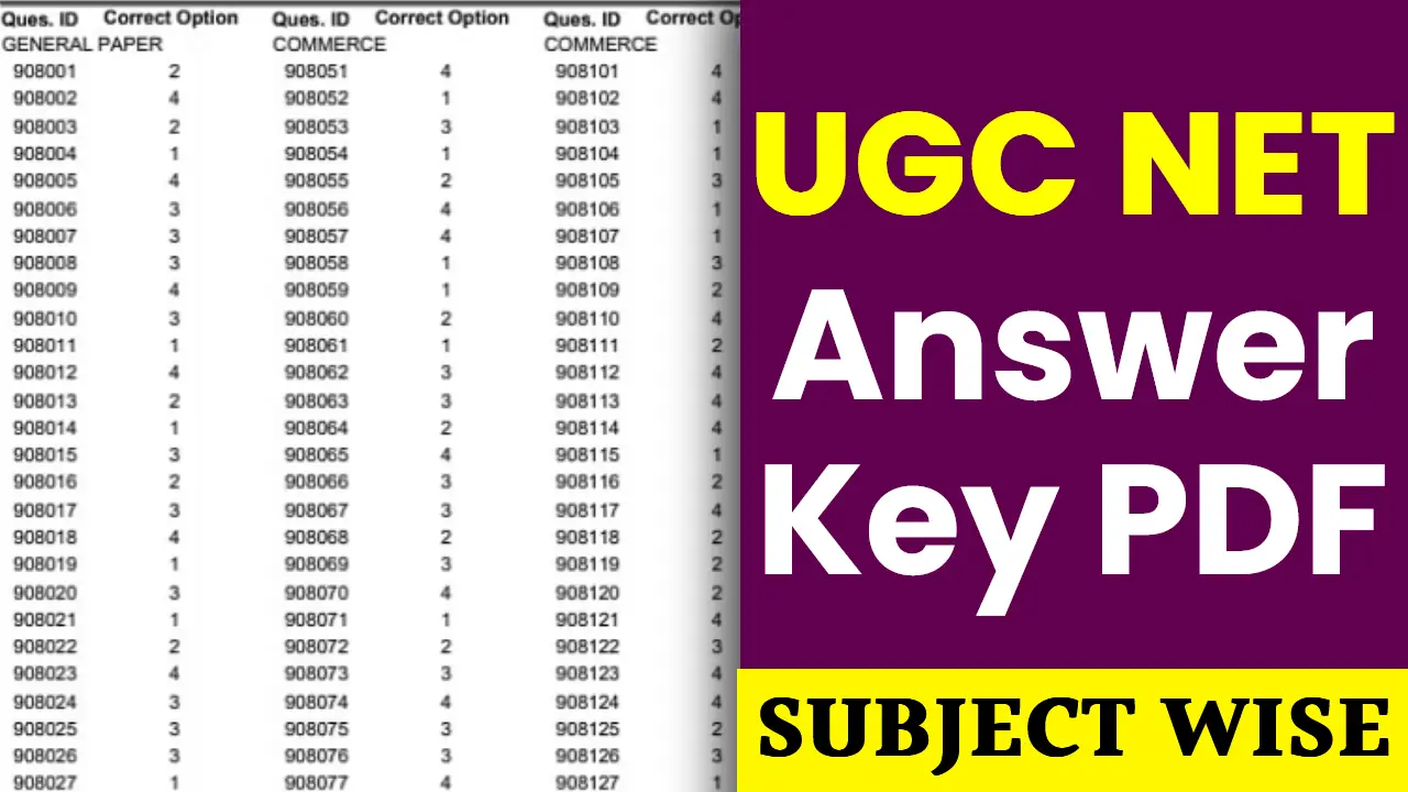 UGC NET Answer Key PDF
